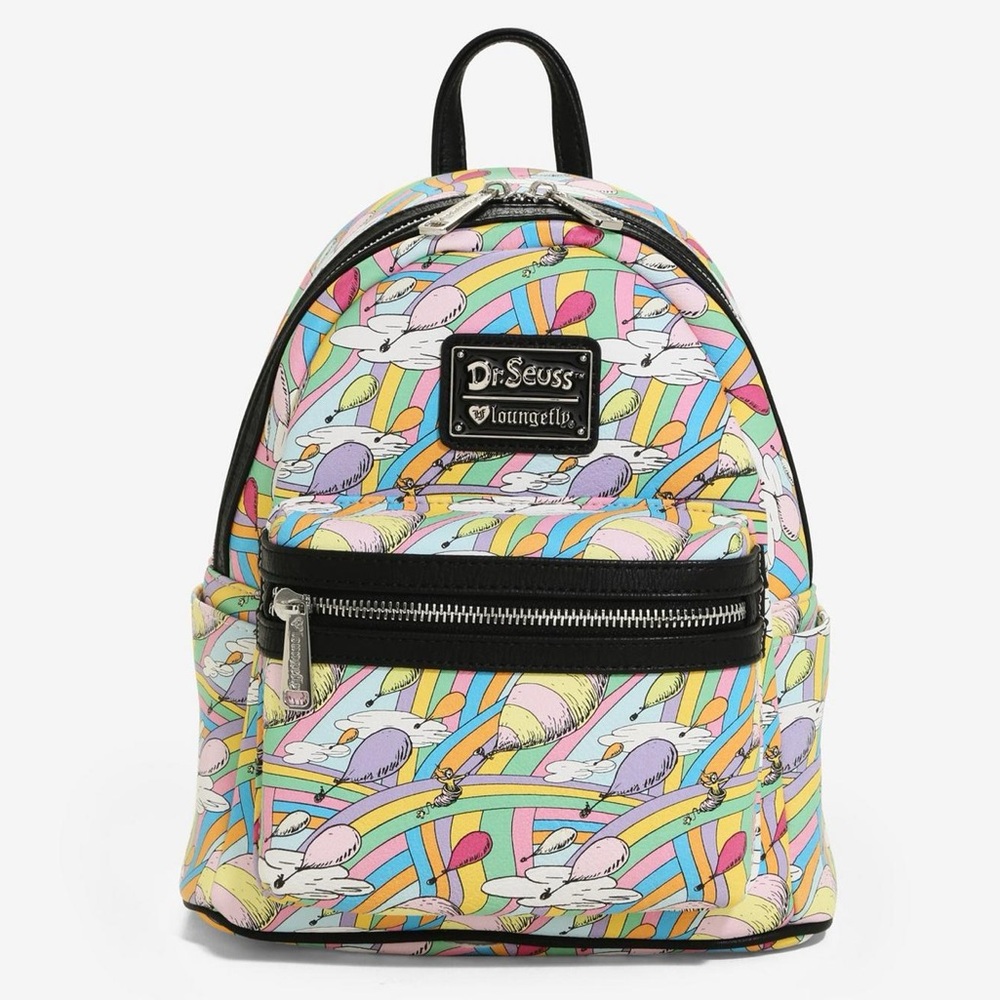 Loungefly Dr. Seuss Oh, The Places You'll Go! Mini Backpack Rainbow Balloon Rare